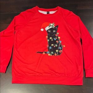 Crazy Cat Lady Christmas Sweatshirt in red